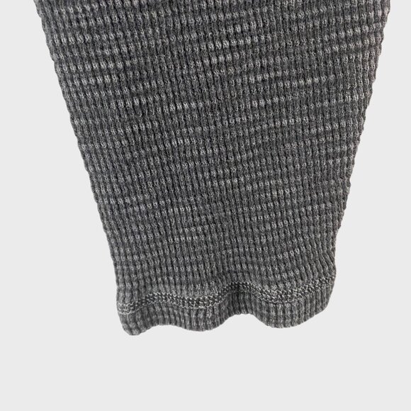 Lucky Brand Waffle Knit Henley Shirt Men's XL Gray Button-Collar Long-Sleeve - Picture 7 of 12